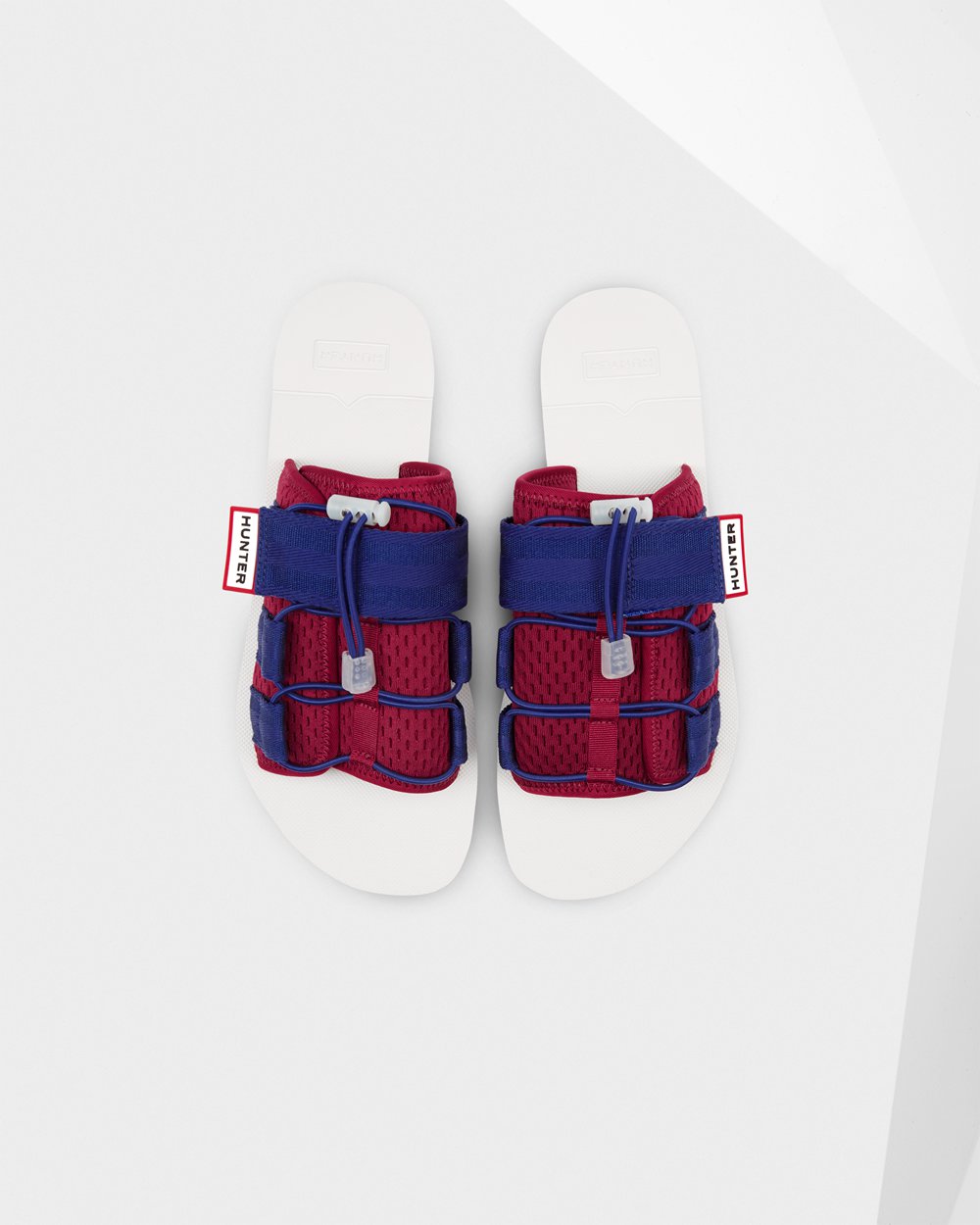 Mens Hunter Original Beach - Slides White/Red/Blue - 2658-OAIMZ